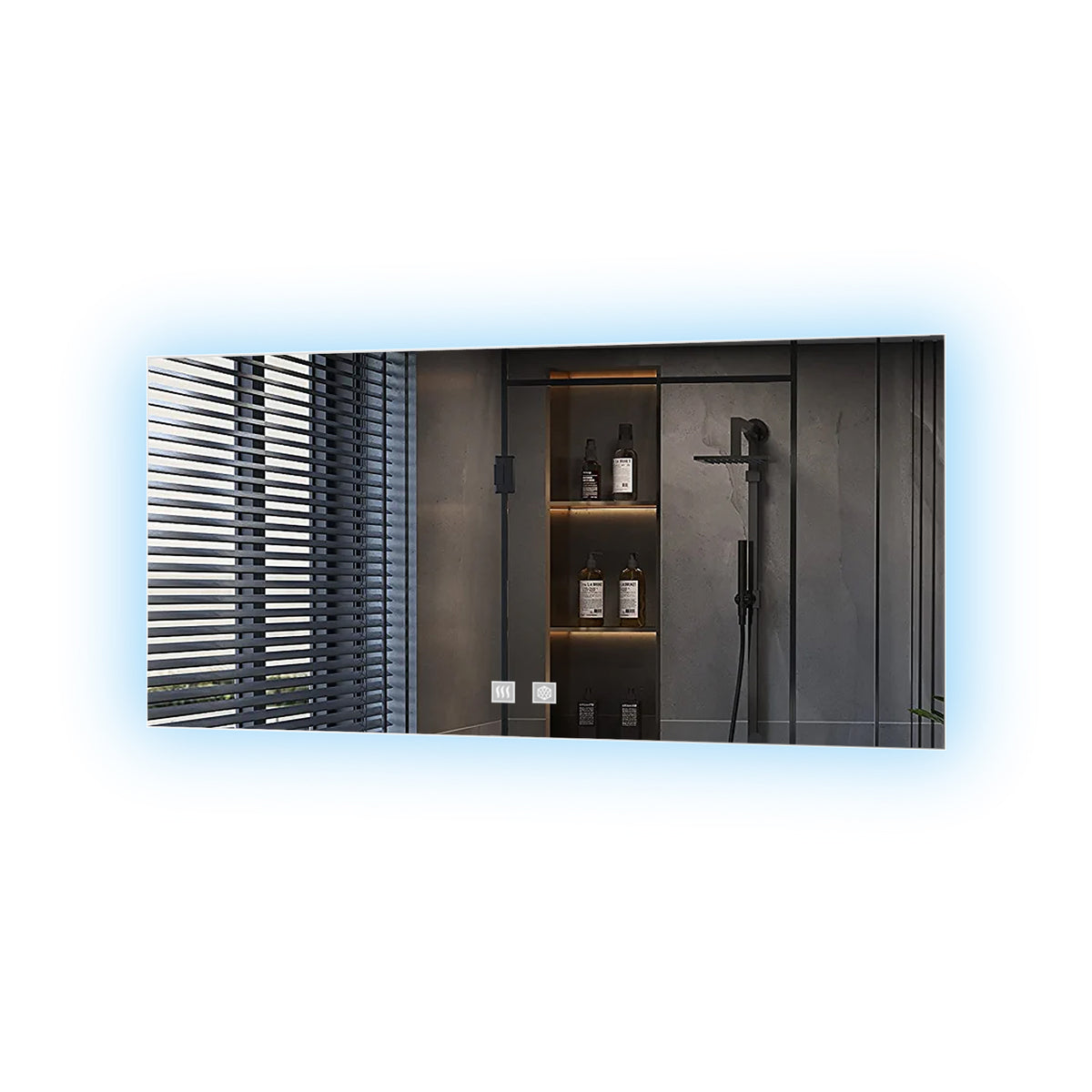 Lexora Vellum 60 in. W x 32 in. H LED Bathroom Vanity Mirror