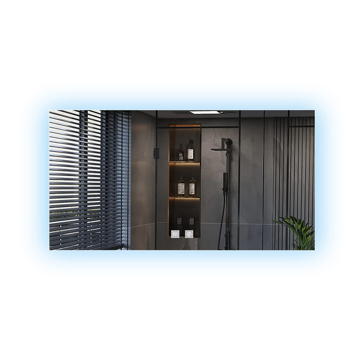 Lexora Vellum 60 in. W x 32 in. H LED Bathroom Vanity Mirror