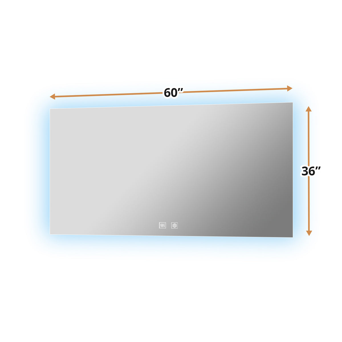 Lexora Vellum 60 in. W x 36 in. H LED Bathroom Vanity Mirror