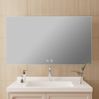 Lexora Vellum 60 in. W x 36 in. H LED Bathroom Vanity Mirror