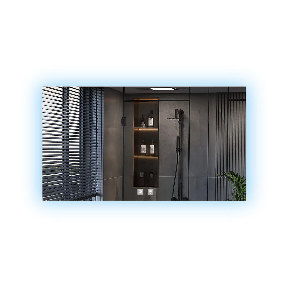 Lexora Vellum 60 in. W x 36 in. H LED Bathroom Vanity Mirror