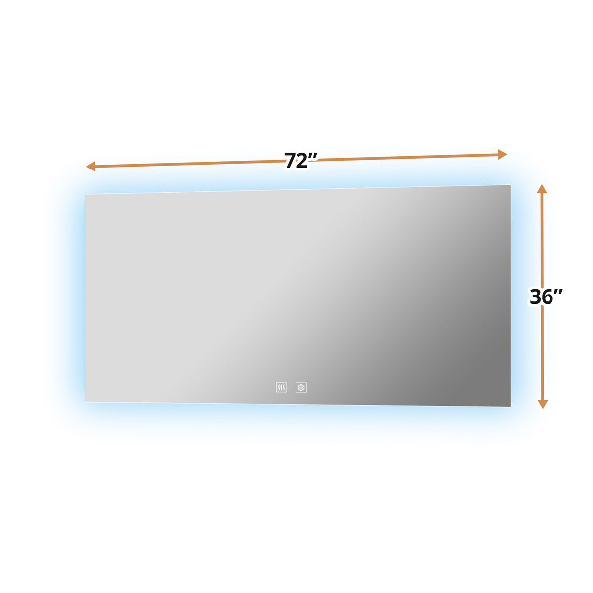 Lexora Vellum 72 in. W x 36 in. H LED Bathroom Vanity Mirror