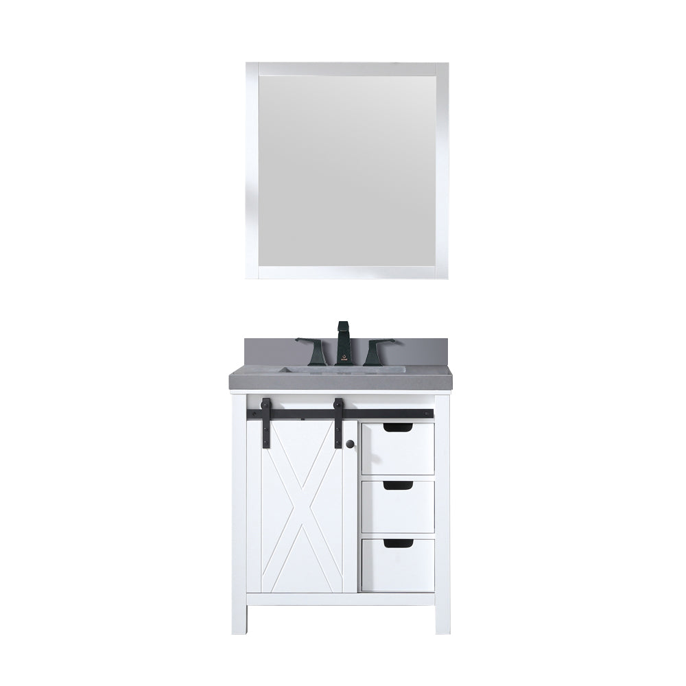 Lexora Marsyas 30 in. White Single Sink Bath Vanity