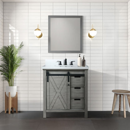 Lexora Marsyas 30 in. Ash Grey Single Sink Bath Vanity