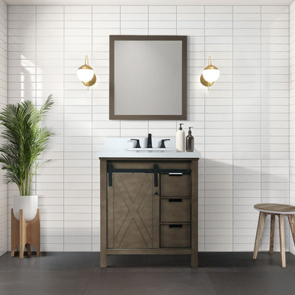 Lexora Marsyas 30 in. Rustic Brown Single Sink Bath Vanity