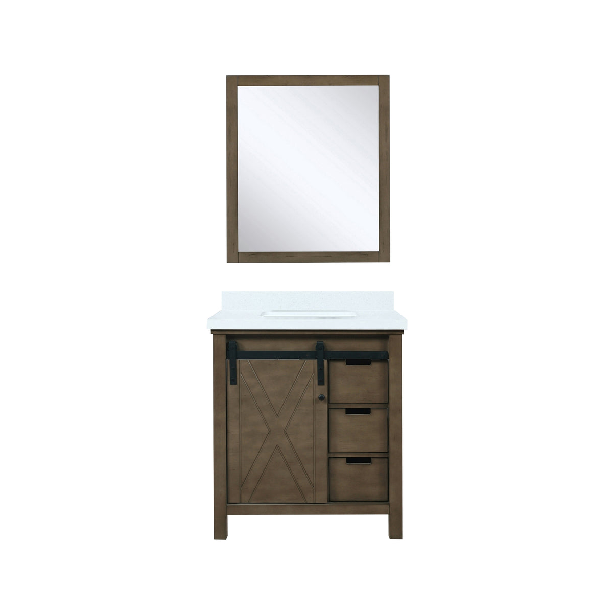Lexora Marsyas 30 in. Rustic Brown Single Sink Bath Vanity