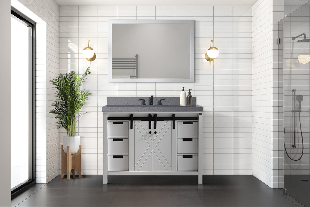 Lexora Marsyas 48 in. White Single Sink Bath Vanity