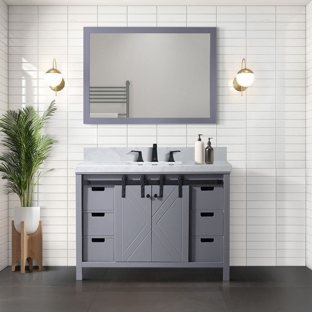 Lexora Marsyas 48 in. Dark Grey Single Sink Bath Vanity