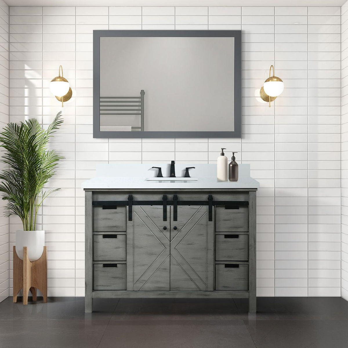 Lexora Marsyas 48 in. Ash Grey Single Sink Bath Vanity