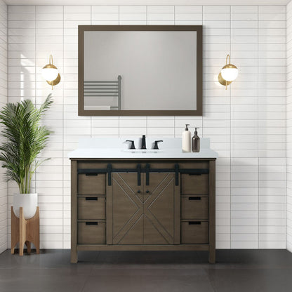 Lexora Marsyas 48 in. Rustic Brown Single Sink Bath Vanity