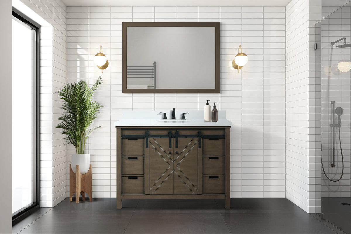Lexora Marsyas 48 in. Rustic Brown Single Sink Bath Vanity