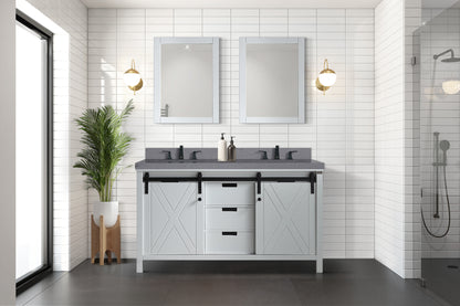 Lexora Marsyas 60 in. White Double Sink Bath Vanity