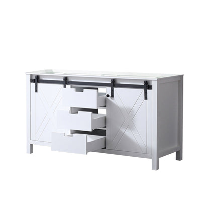 Lexora Marsyas 60 in. White Double Sink Bath Vanity