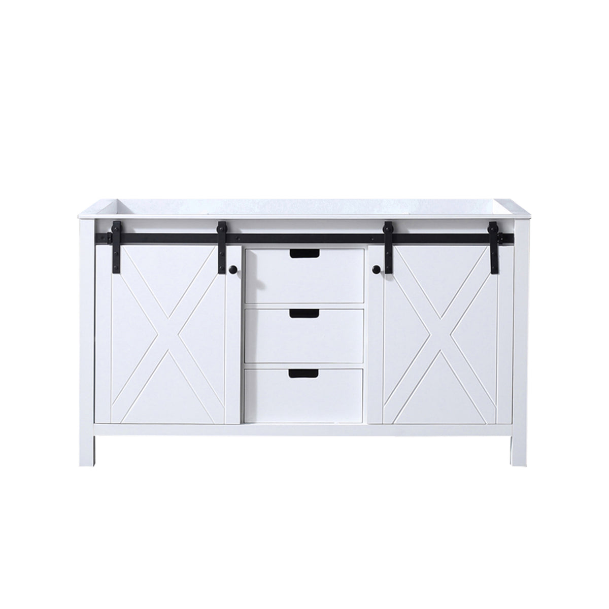 Lexora Marsyas 60 in. White Double Sink Bath Vanity