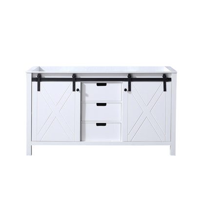 Lexora Marsyas 60 in. White Double Sink Bath Vanity