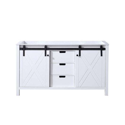 Lexora Marsyas 60 in. White Double Sink Bath Vanity
