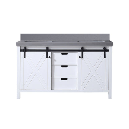 Lexora Marsyas 60 in. White Double Sink Bath Vanity