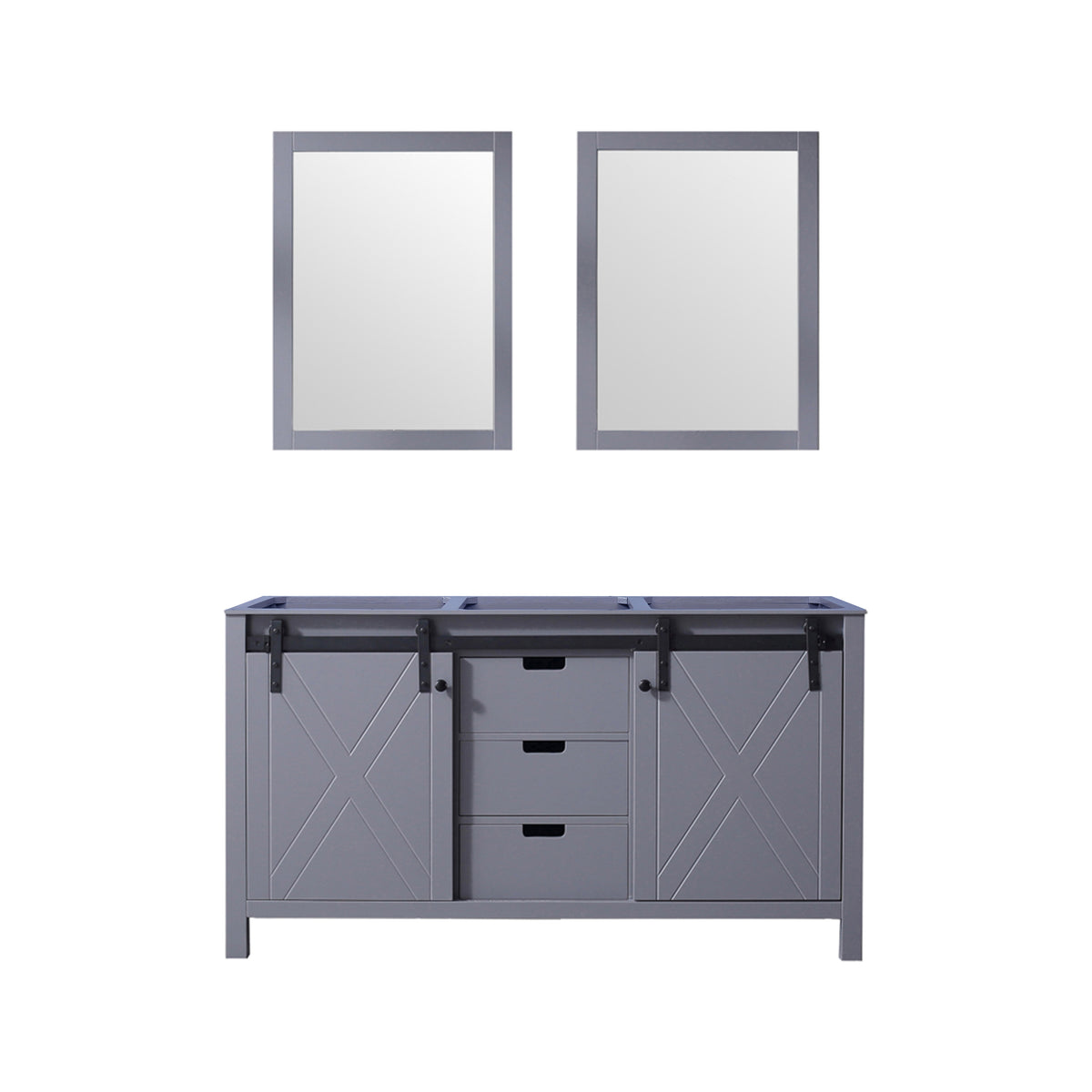 Lexora Marsyas 60 in. Dark Grey Double Sink Bath Vanity