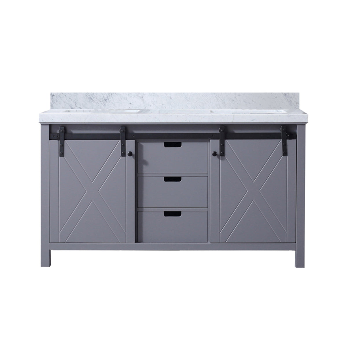 Lexora Marsyas 60 in. Dark Grey Double Sink Bath Vanity