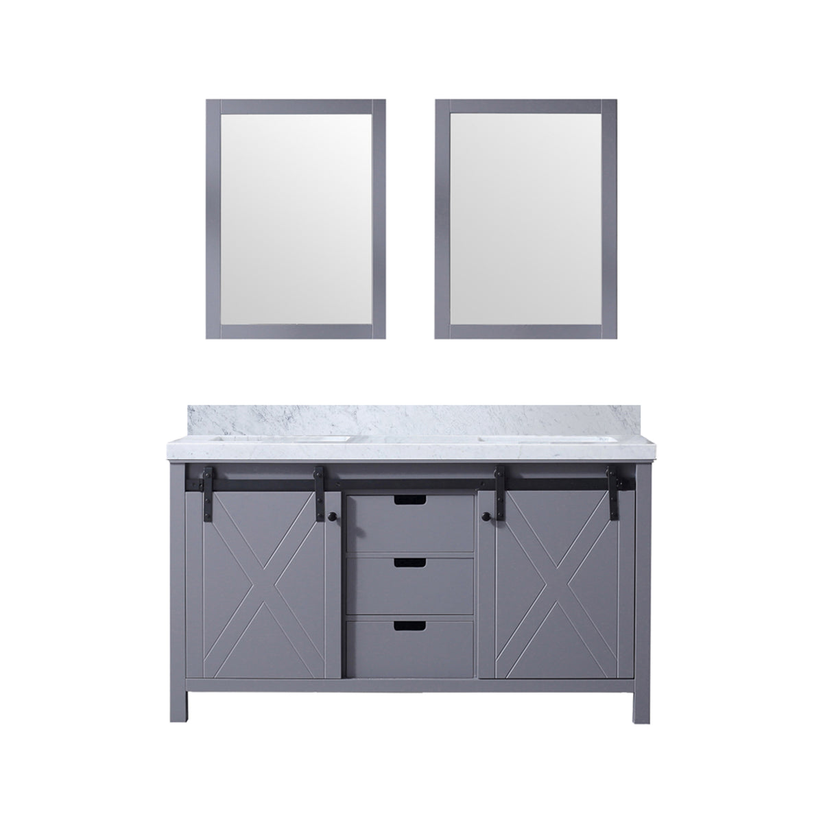 Lexora Marsyas 60 in. Dark Grey Double Sink Bath Vanity