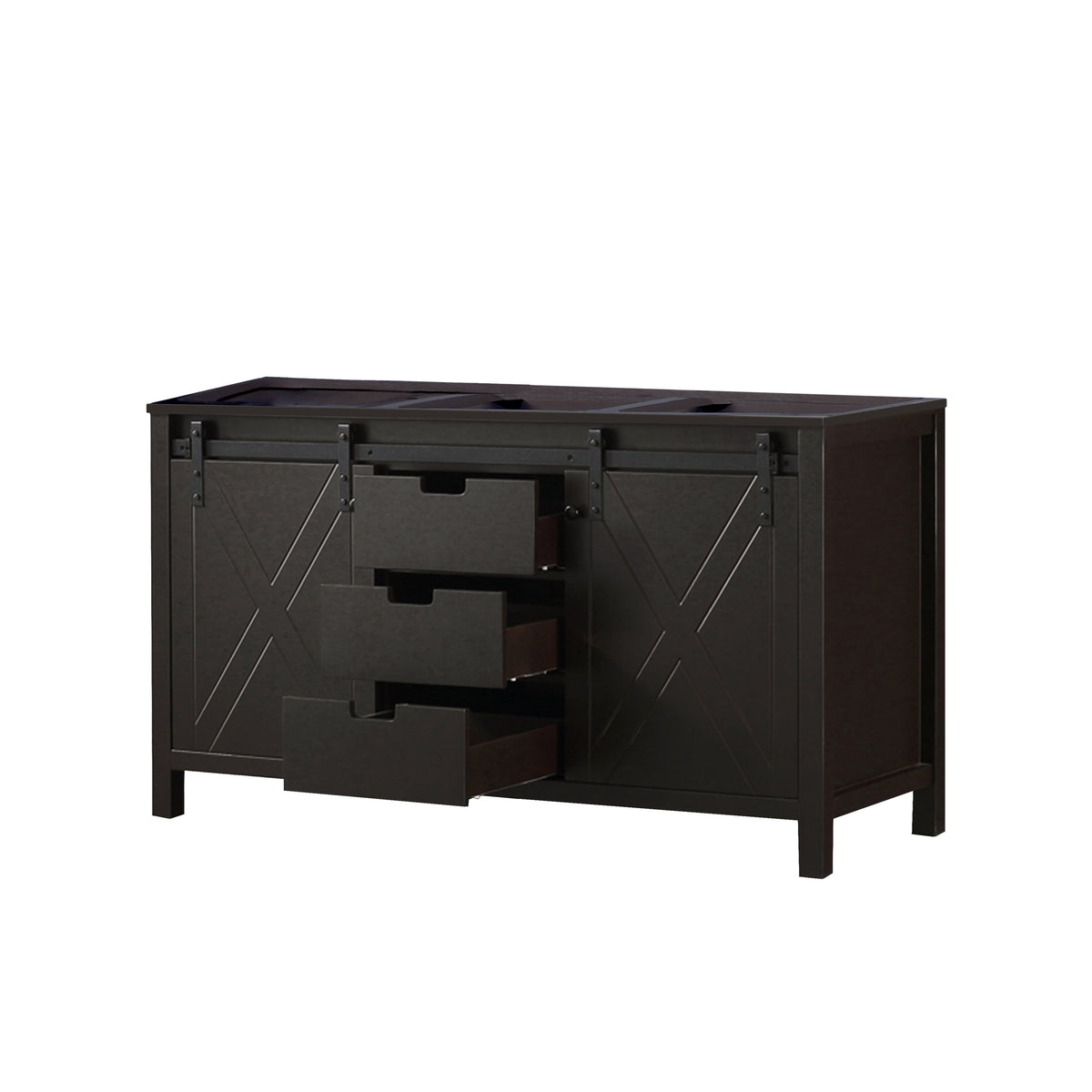 Lexora Marsyas 60 in. Brown Double Sink Bath Vanity