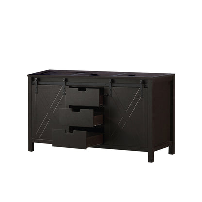 Lexora Marsyas 60 in. Brown Double Sink Bath Vanity