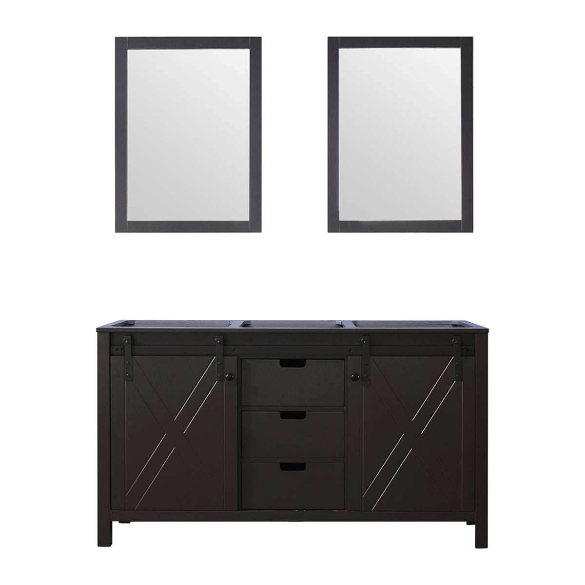 Lexora Marsyas 60 in. Brown Double Sink Bath Vanity