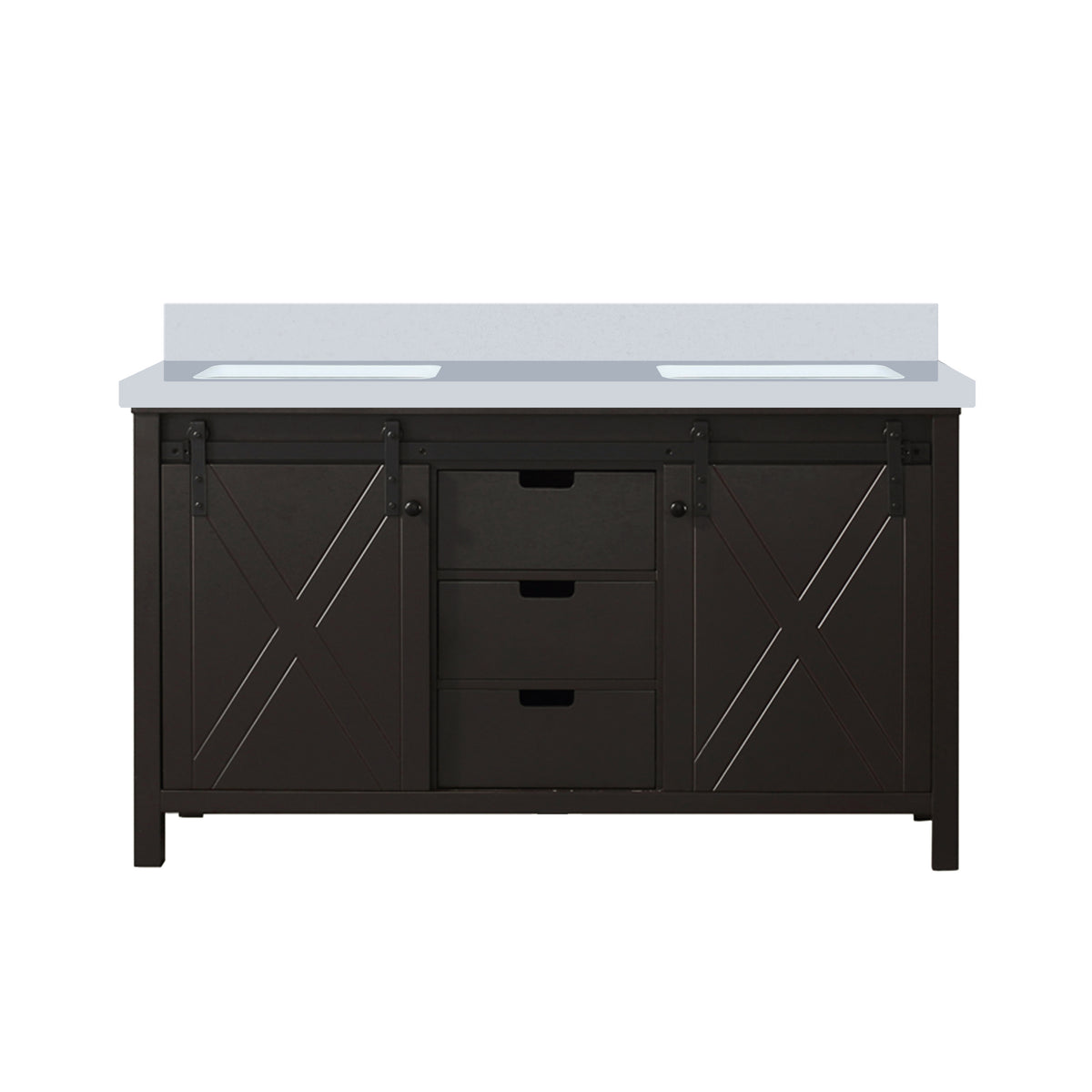 Lexora Marsyas 60 in. Brown Double Sink Bath Vanity