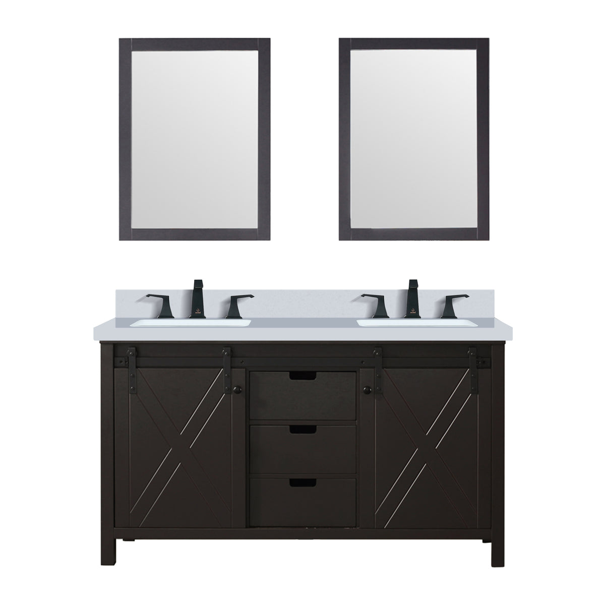 Lexora Marsyas 60 in. Brown Double Sink Bath Vanity