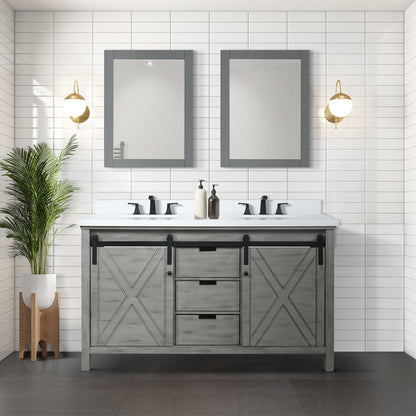 Lexora Marsyas 60 in. Ash Grey Double Sink Bath Vanity