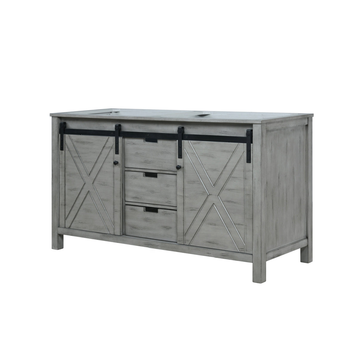 Lexora Marsyas 60 in. Ash Grey Double Sink Bath Vanity