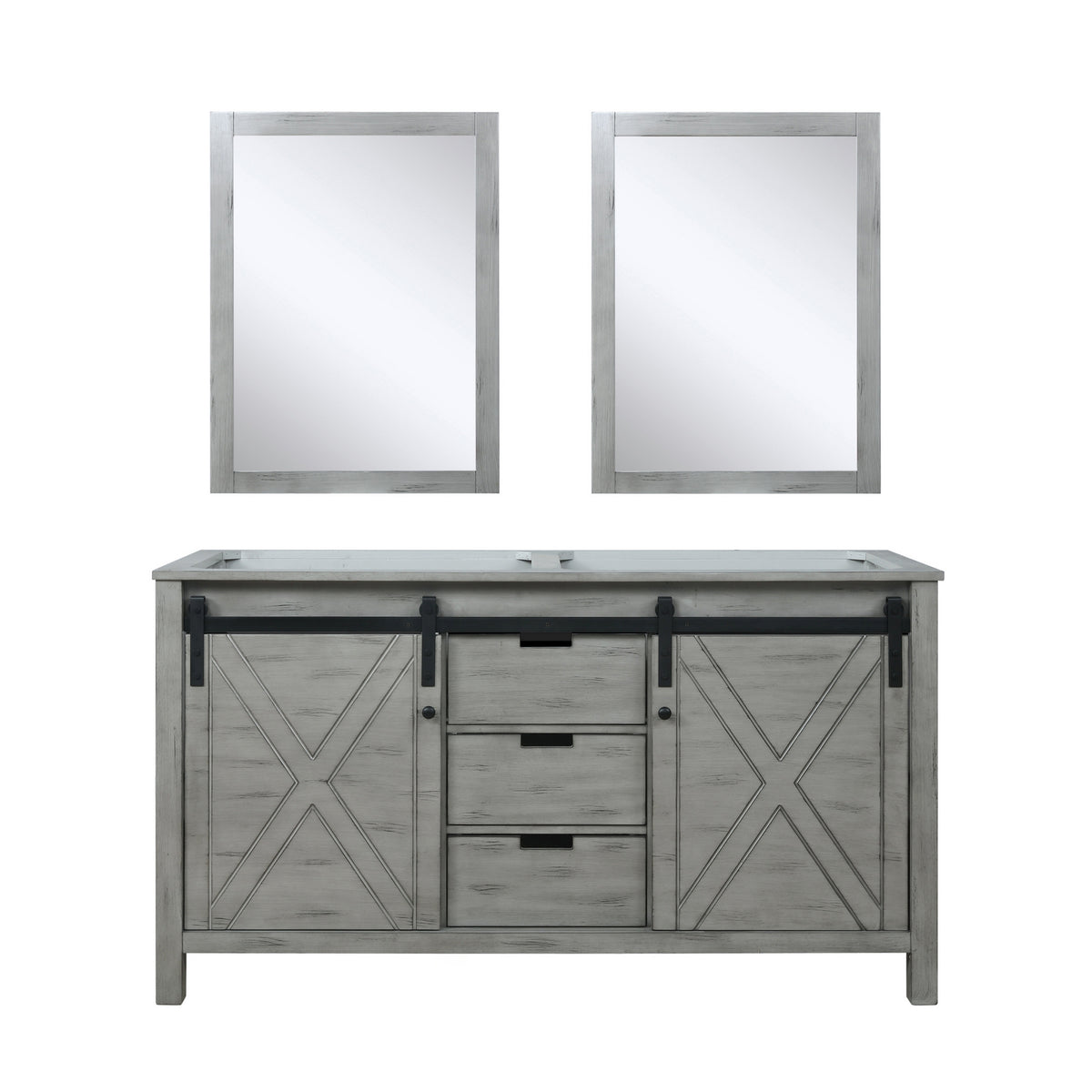 Lexora Marsyas 60 in. Ash Grey Double Sink Bath Vanity