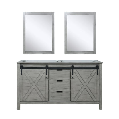 Lexora Marsyas 60 in. Ash Grey Double Sink Bath Vanity