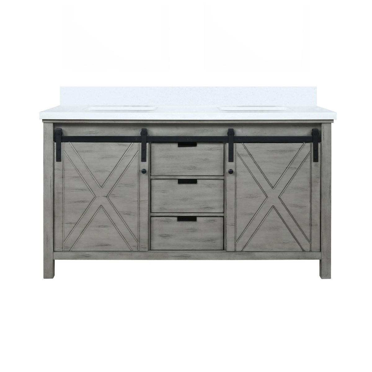 Lexora Marsyas 60 in. Ash Grey Double Sink Bath Vanity