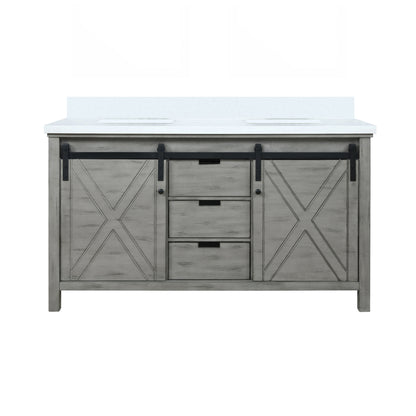 Lexora Marsyas 60 in. Ash Grey Double Sink Bath Vanity