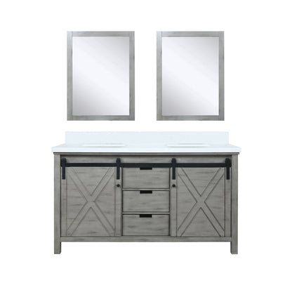 Lexora Marsyas 60 in. Ash Grey Double Sink Bath Vanity