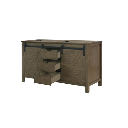 Lexora Marsyas 60 in. Rustic Brown Double Sink Bath Vanity
