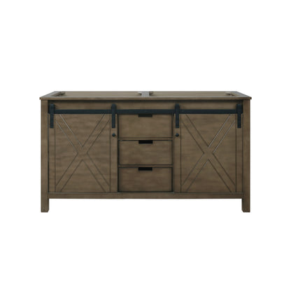 Lexora Marsyas 60 in. Rustic Brown Double Sink Bath Vanity