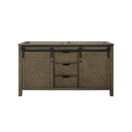 Lexora Marsyas 60 in. Rustic Brown Double Sink Bath Vanity
