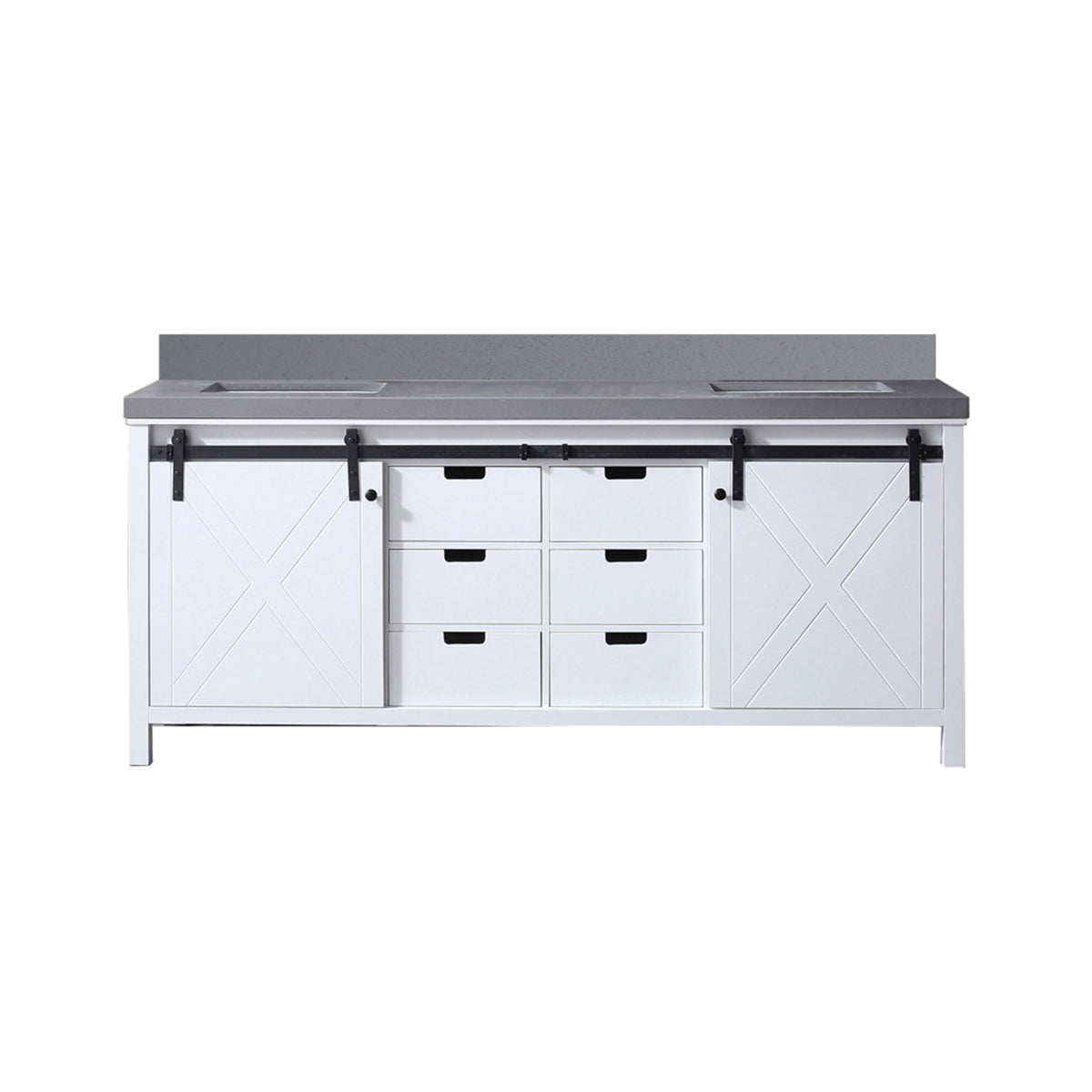Lexora Marsyas 80 in. White Double Sink Bath Vanity