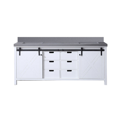 Lexora Marsyas 80 in. White Double Sink Bath Vanity