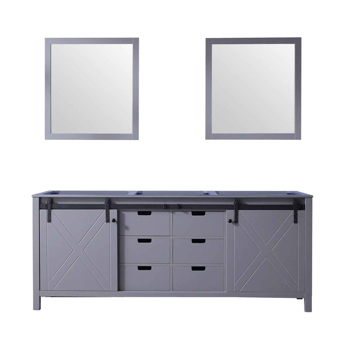 Lexora Marsyas 80 in. Dark Grey Double Sink Bath Vanity