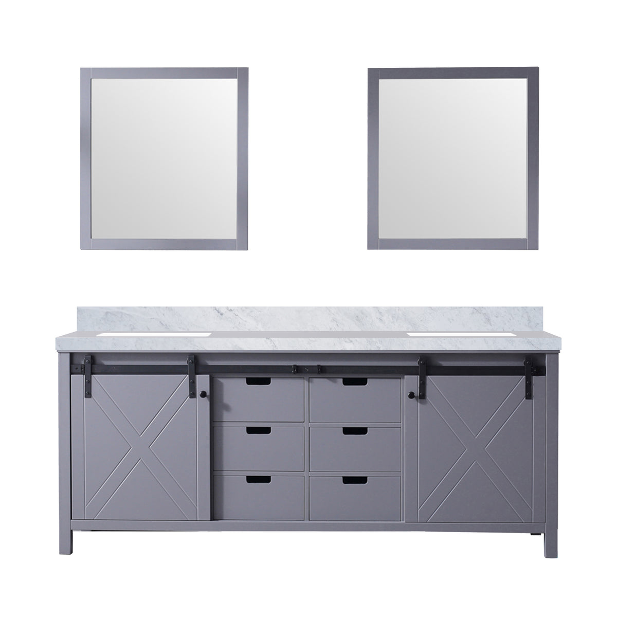 Lexora Marsyas 80 in. Dark Grey Double Sink Bath Vanity