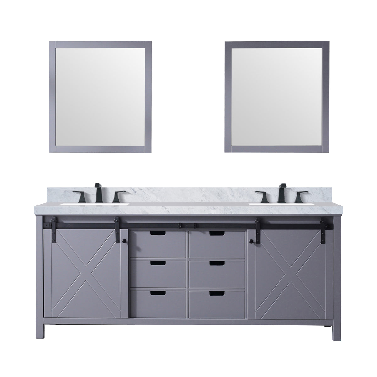 Lexora Marsyas 80 in. Dark Grey Double Sink Bath Vanity