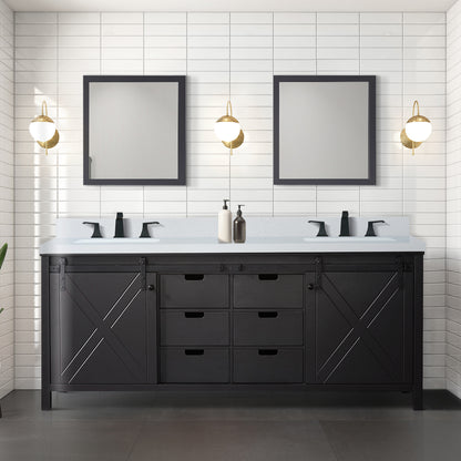 Lexora Marsyas 80 in. Brown Double Sink Bath Vanity