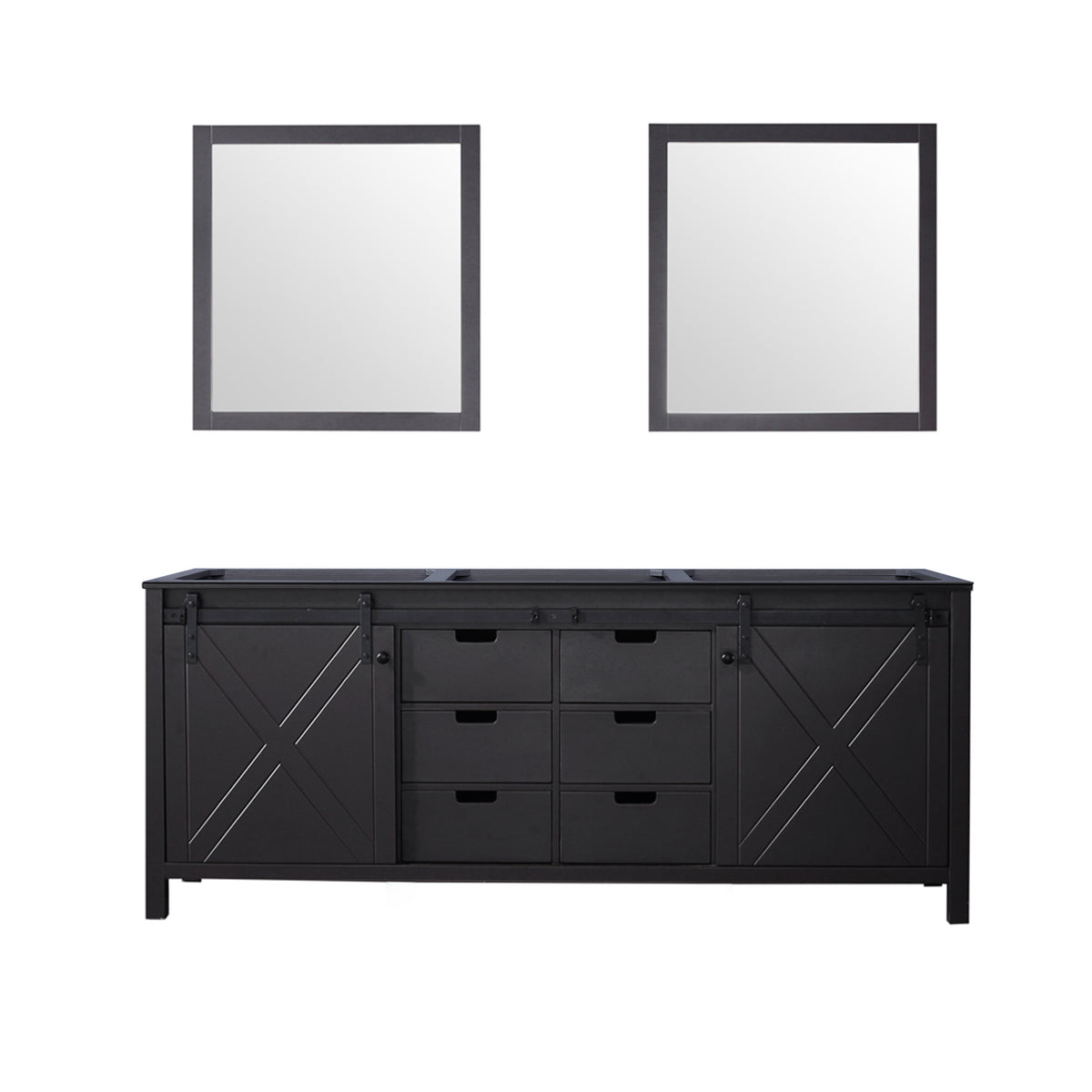 Lexora Marsyas 80 in. Brown Double Sink Bath Vanity