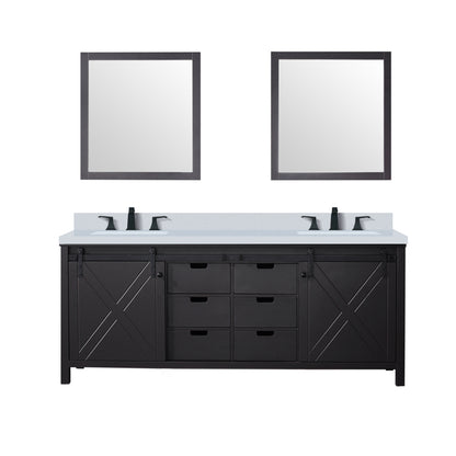 Lexora Marsyas 80 in. Brown Double Sink Bath Vanity