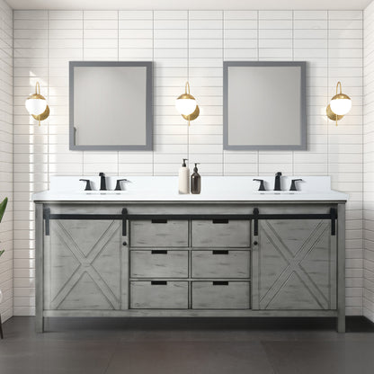 Lexora Marsyas 80 in. Ash Grey Double Sink Bath Vanity