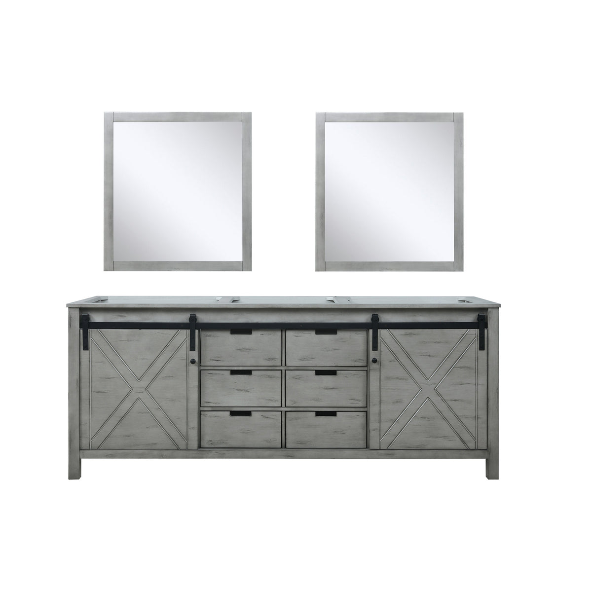 Lexora Marsyas 80 in. Ash Grey Double Sink Bath Vanity