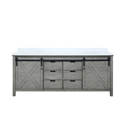 Lexora Marsyas 80 in. Ash Grey Double Sink Bath Vanity
